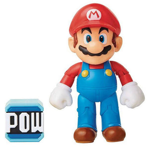 SUPER MARIO Collectible Mario 4"Articulated Action Figure with POW Accessory