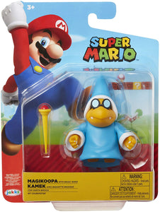 SUPER MARIO Nintendo Collectible Magikoopa 4" Poseable Articulated Action Figure with Wand Accessory