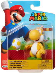 Super Mario 4" Yellow Yoshi Articulated Action Figure with Egg