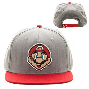 Super Mario Bros. Gray and Red Snapback Hat