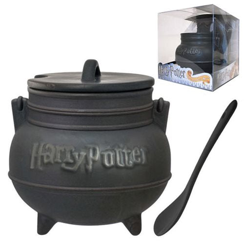 Harry Potter Black Cauldron Ceramic Soup Mug with Spoon