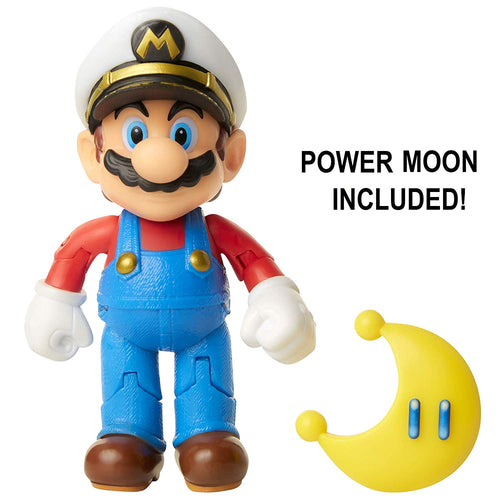 Nintendo Super Mario Captain Mario 4” Articulated Figure with Power Moon
