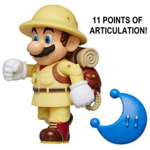 Nintendo Super Mario Explorer Mario 4” Articulated Figure with Blue Power Moon
