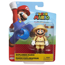 Nintendo Super Mario Explorer Mario 4” Articulated Figure with Blue Power Moon