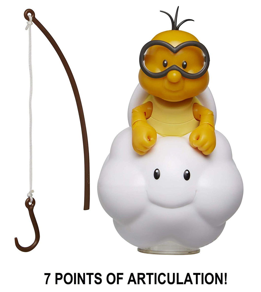 Nintendo Super Mario Lakitu 4” Articulated Figure with Fishing Pole