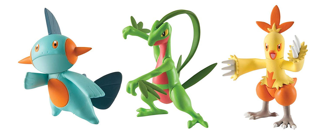 Pokemon Action Pose 3 Pack, Grovyle, Combusken and Marshtomp