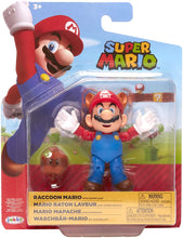 SUPER MARIO Collectible Raccoon Mario 4" Poseable Articulated Action Figure