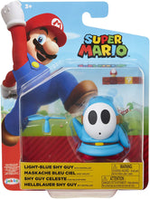 SUPER MARIO Nintendo Collectible Blue Shy Guy 4" Poseable Articulated Action Figure with Propeller Accessory