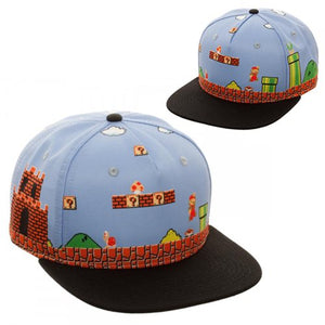 Super Mario Bros. 8-Bit All Over Scene Snapback Hat