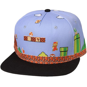 Super Mario Bros. 8-Bit All Over Scene Snapback Hat