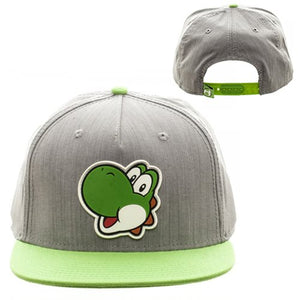 Super Mario Bros. Yoshi Gray and Green Snapback Hat