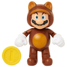 World of Nintendo 4" Tanooki Mario with Coin Action Figure