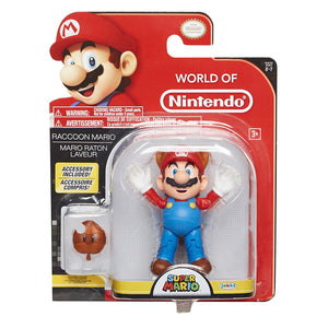 World of Nintendo Raccoon Mario 4 inch Action Figure