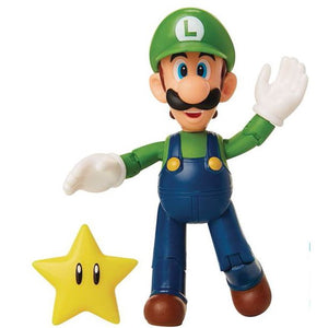 World of Nintendo Super Mario Luigi with Super Star 4"